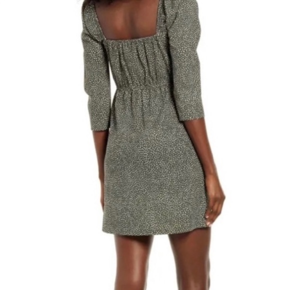 Leith Green Thyme Sketch Dot Dress - Size XXS - Picture 2 of 5